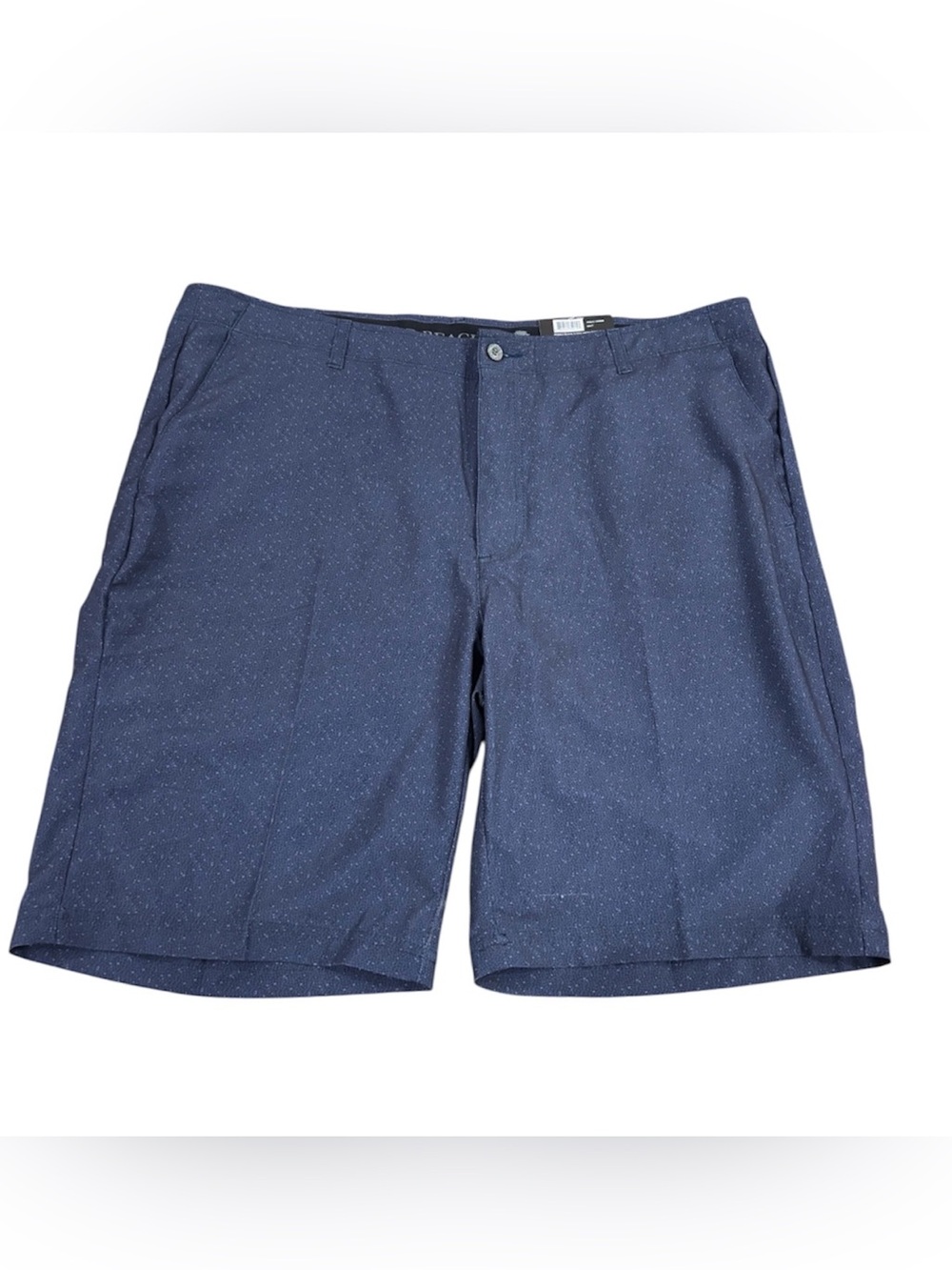 Pebble Beach Navy Micro-Dot Flat Front Shorts Size 40 NEW